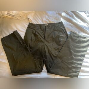 High Rise Pleat Front Tapered Chino Pants